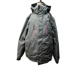 Gerry Mens Medium Hooded Ski Jacket Gray Insulated Waterproof Full Zip